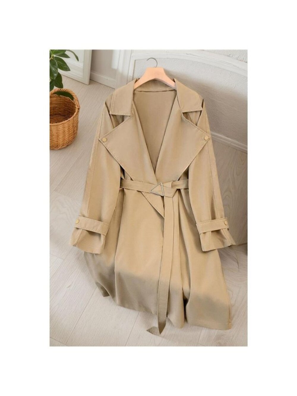 Wide Lapels Belt Trench Coat